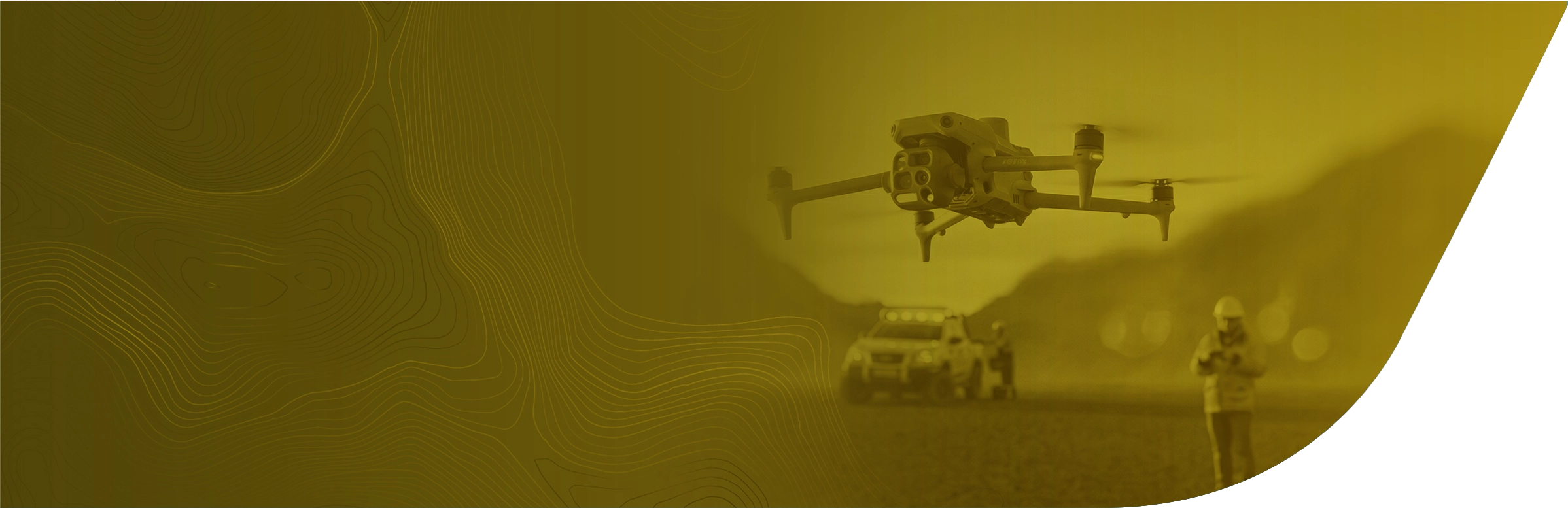 Survey drone and field engineers — GEOTECH 3D Egypt projects
